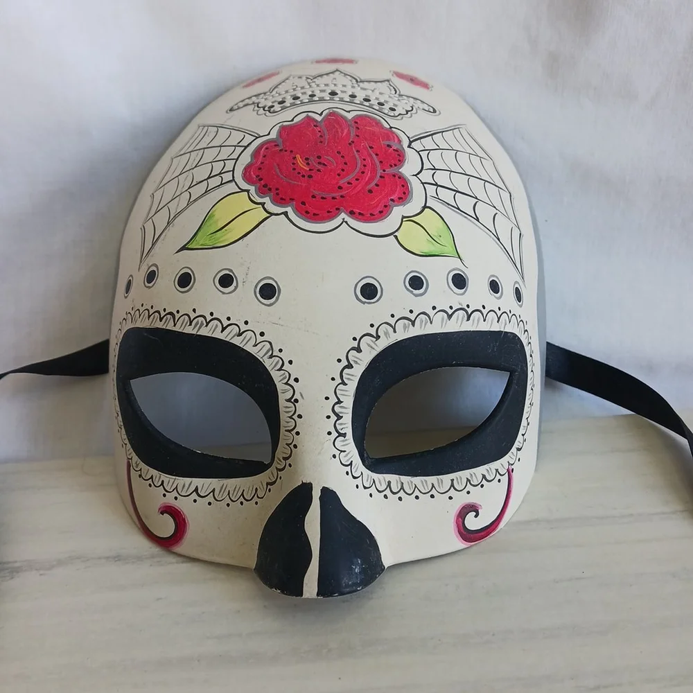 Day Of The Dead Mask De Los Muertos Half Mask Rose
